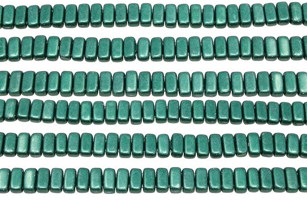 CzechMates® 6x3mm 2 Hole Bricks -- Metallic Martini Olive