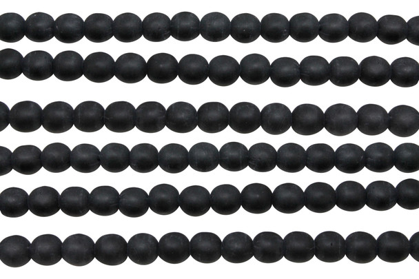 Czech Glass 6mm  Round -- Matte Jet