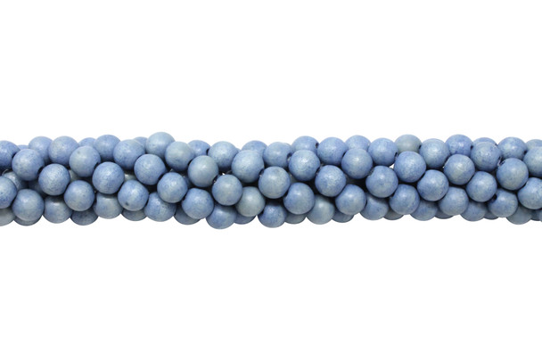 Dyed Sky Blue Wood Polished 8mm Round
