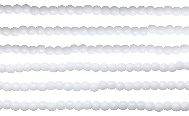 Czech Glass 2mm Round -- Opaque White