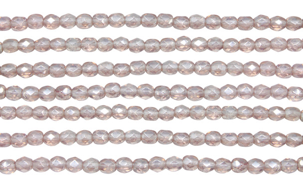 Fire Polish 4mm Faceted Round - Luster - Medium Amethyst
