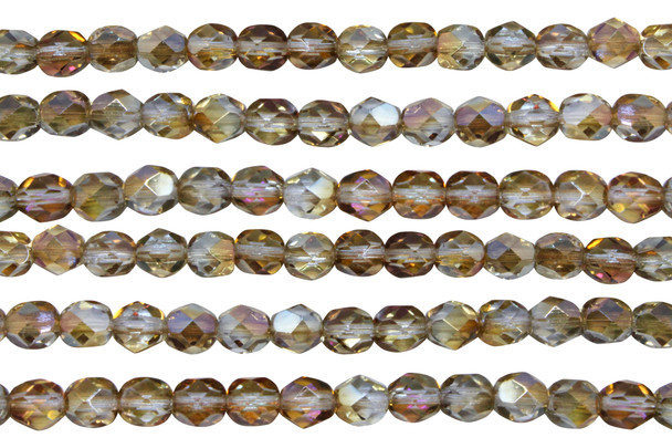 Fire Polish 6mm Faceted Round - Light Sapphire Celsian