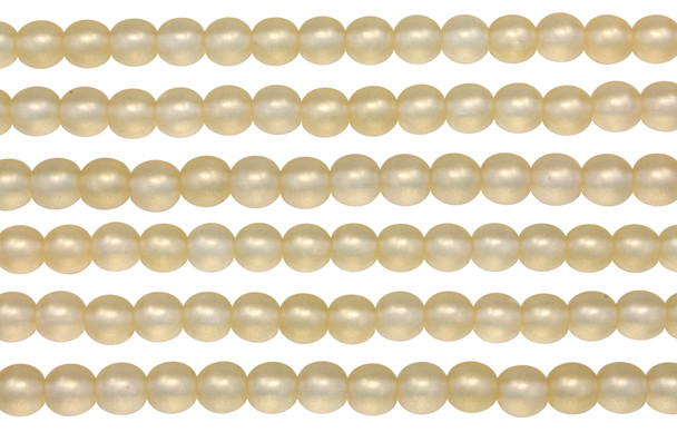 Czech Glass 6mm  Round -- Sueded Gold Lamé