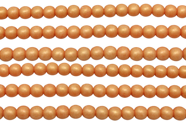 Czech Glass 6mm  Round -- Pacifica Tangerine