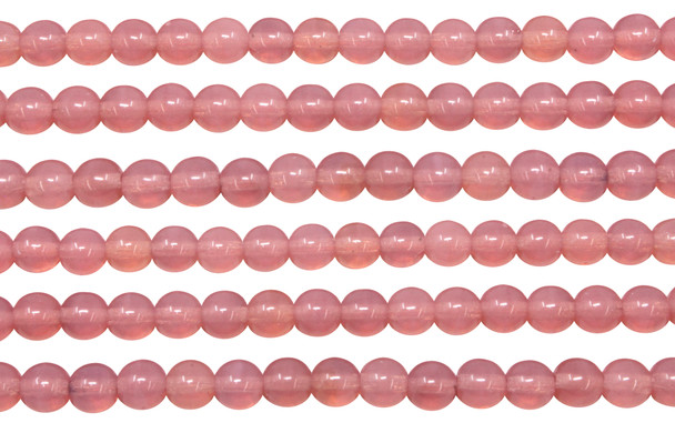 Czech Glass 6mm  Round -- Milky Pink