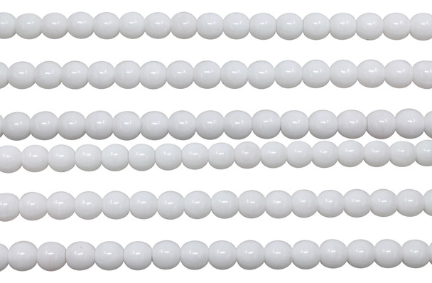 Czech Glass 6mm  Round -- Opaque White