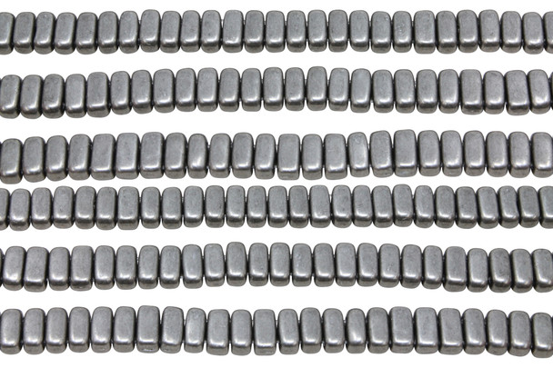 CzechMates® 6x3mm 2 Hole Bricks -- Metallic Frost Grey