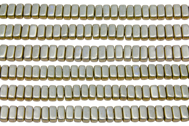 CzechMates® 6x3mm 2 Hole Bricks -- Sueded Gold Cloud Dream