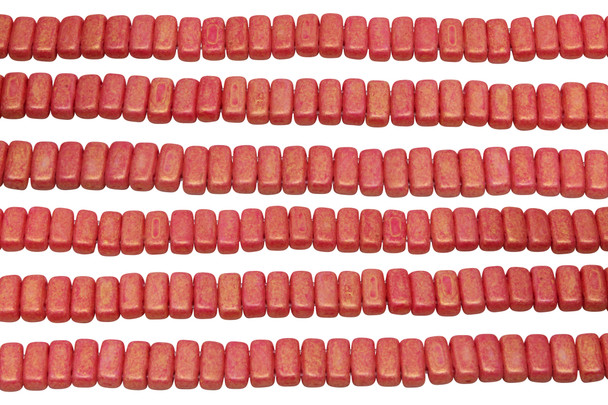 CzechMates® 6x3mm 2 Hole Bricks -- Pacifica Strawberry