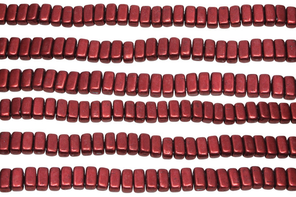 CzechMates® 6x3mm 2 Hole Bricks -- Metallic Merlot