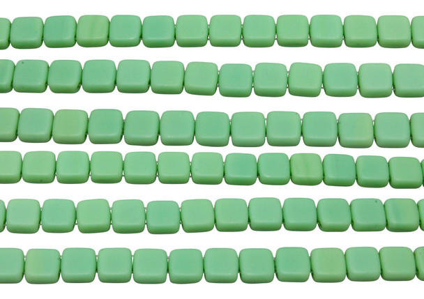 CzechMates® 6mm 2 Hole Tile -- Matte Honeydew