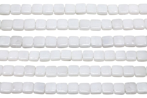 CzechMates® 6mm 2 Hole Tile -- Opaque White
