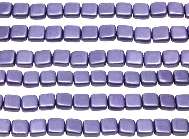 CzechMates® 6mm 2 Hole Tile -- Metallic Crocus Petal
