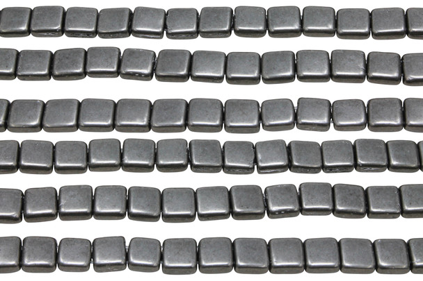 CzechMates® 6mm 2 Hole Tile -- Metallic Frost Grey