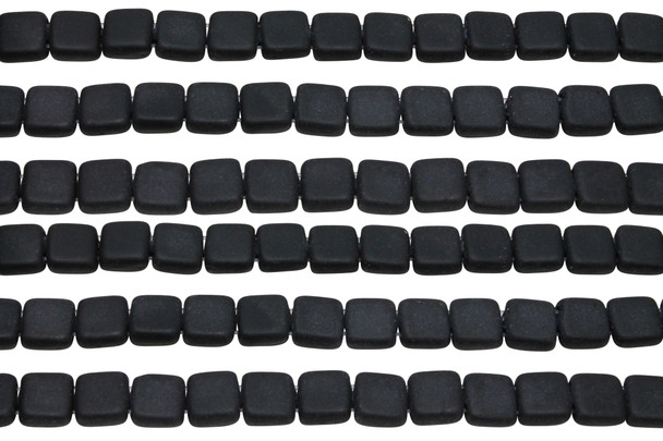 CzechMates® 6mm 2 Hole Tile -- Matte Jet
