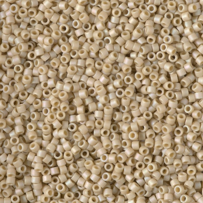 Delicas Size 11 Miyuki Seed Beads -- 2301 Glazed Opaque Ivory AB Matte