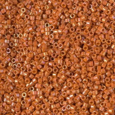 Delicas Size 11 Miyuki Seed Beads -- 2274 Glazed Opaque Burnt Orange AB