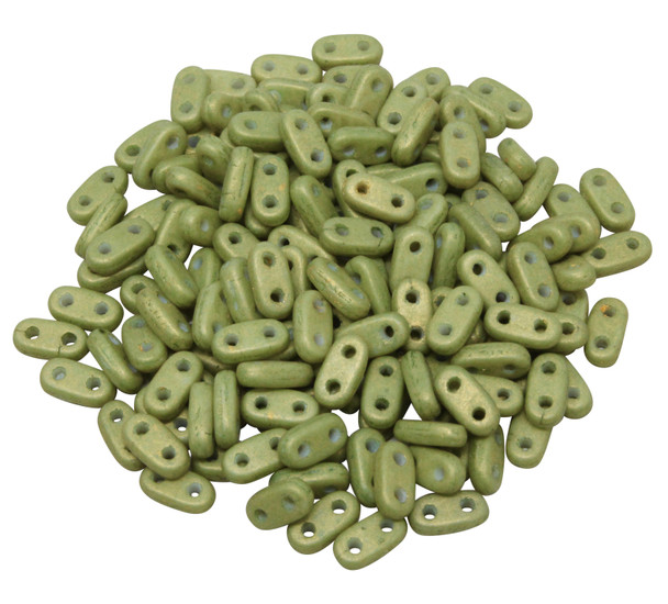 CzechMates® 2 Hole Bar Beads -- Avocado Pacifica