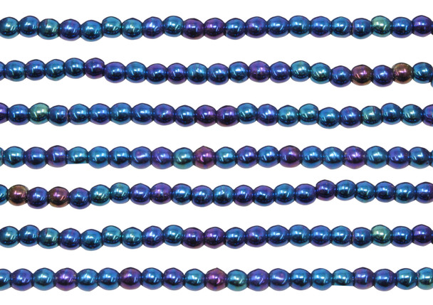 Czech Glass 3mm  Round -- Blue Iris