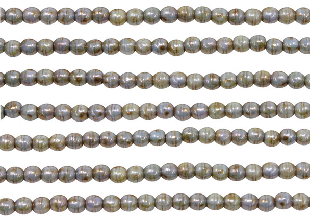 Czech Glass 3mm  Round -- Luster Opaque Green