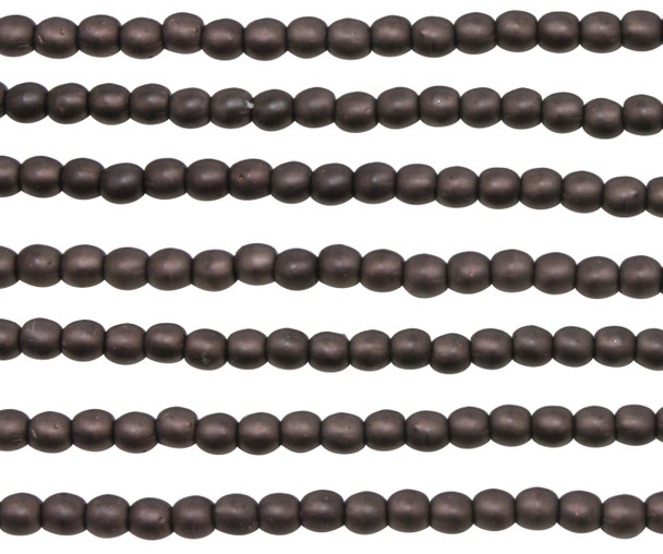 Czech Glass 3mm  Round -- Matte Dark Bronze