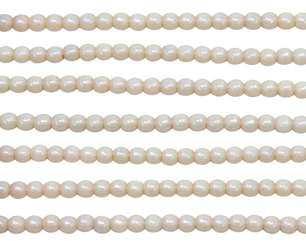 Czech Glass 3mm  Round -- Luster Opaque Champagne