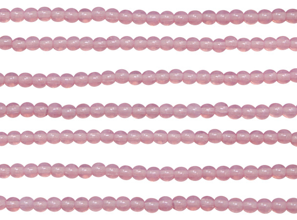 Czech Glass 3mm  Round -- Milky Pink