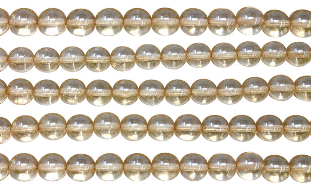 Czech Glass 8mm Round -- Luster Transparent Champagne