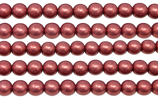 Czech Glass 8mm Round -- Metallic Valiant Poppy