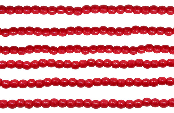 Czech Glass 2mm Round -- Opaque Red