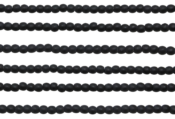 Czech Glass 2mm Round -- Jet Matte