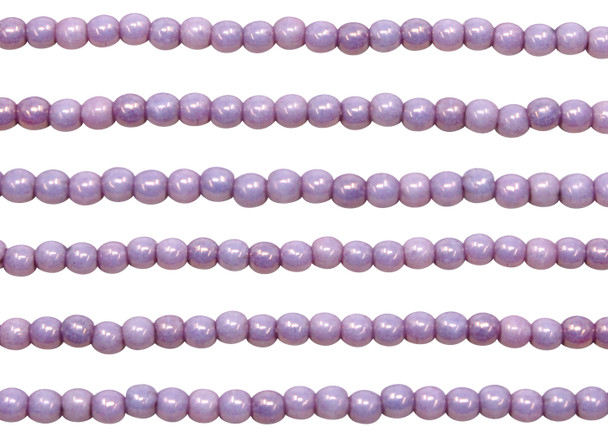 Czech Glass 2mm Round -- Luster Opaque Lilac
