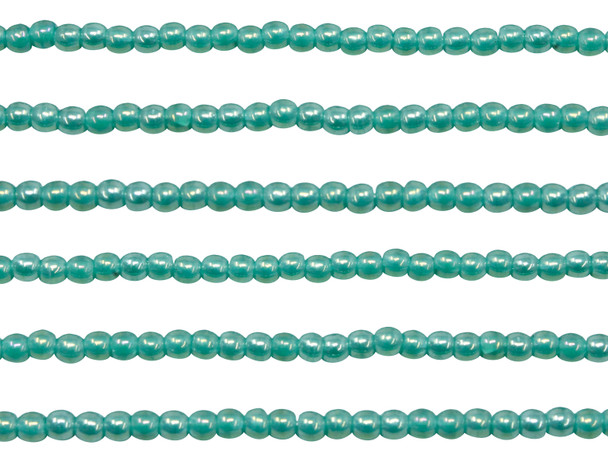 Czech Glass 2mm Round -- Luster iris Atlantis Green