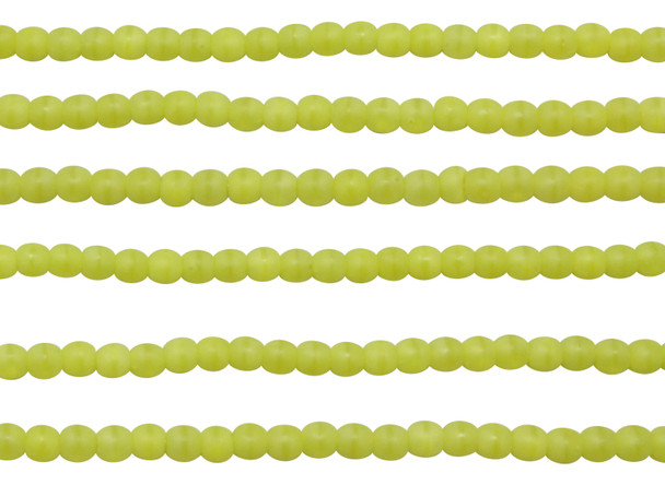 Czech Glass 2mm Round -- Matte Chartreuse