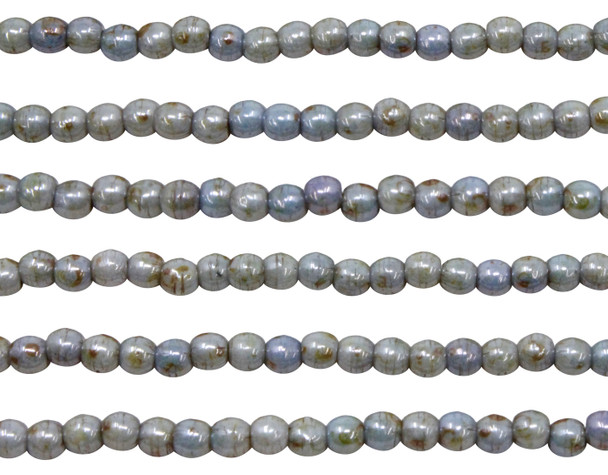 Czech Glass 2mm Round -- Luster Opaque Green