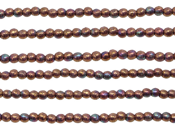 Czech Glass 2mm Round -- Oxidized Bronze Berry