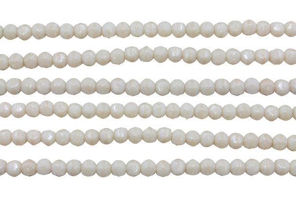 Czech Glass 3mm English Cut Round -- Luster Opaque Champagne