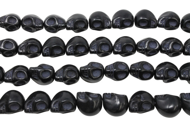 Magnesite Black Polished 13x14mm Skull