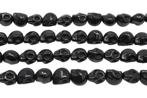 Magnesite Black Polished 8x10mm Skull