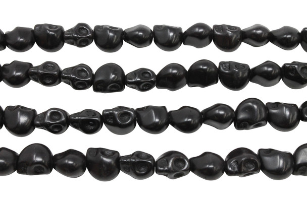 Magnesite Black Polished 8x6.5mm Skull