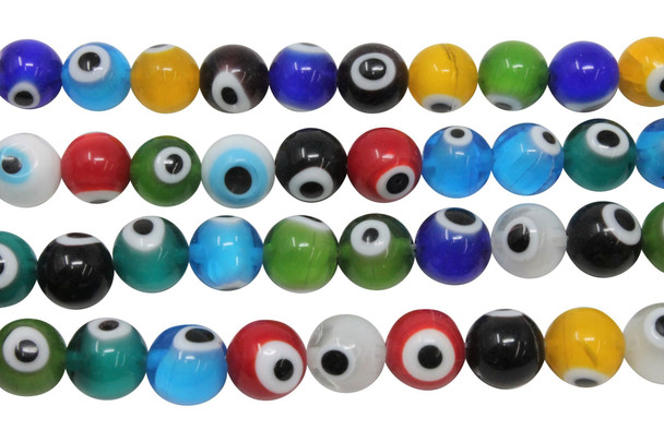 Evil Eye Mix Beads 10mm Glass Round