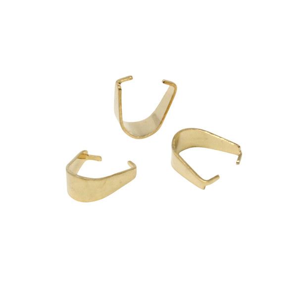 18K Gold Plated Stainless Steel 7x6x3mm Pinch Bail