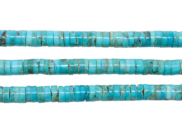 Kingman Turquoise Polished 5-5.5mm Heishi