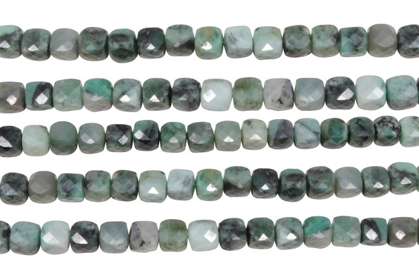 Emerald Polished 6mm Faceted Cube