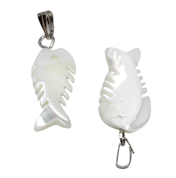Mother of Pearl Polished 9x11mm Fish Charm