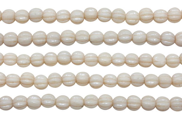 Czech Glass 5mm Melon --  Luster Opaque Champagne