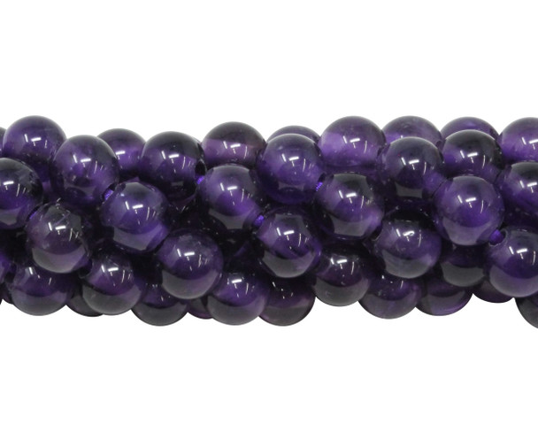 Amethyst A Grade Polished 8mm Round - 2mm Large Hole