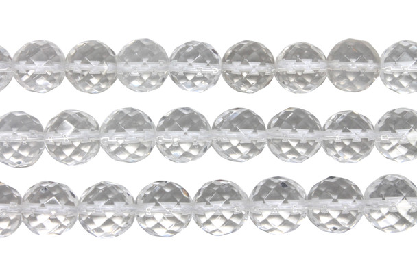 Crystal Quartz A Grade Polished 12mm Faceted Round 64 Cut