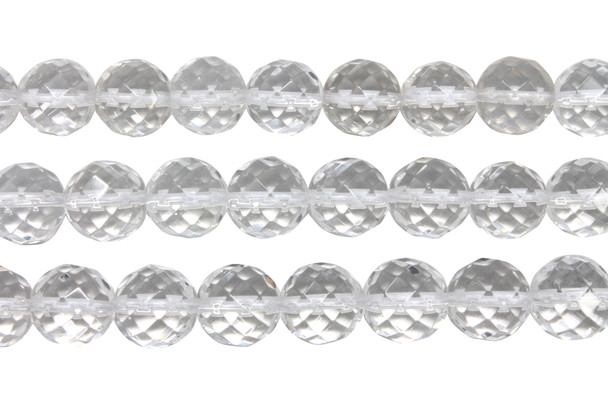 Crystal Quartz A Grade Polished 12mm Faceted Round 64 Cut