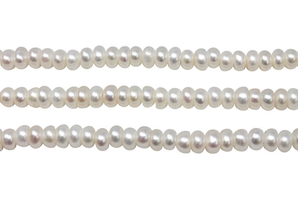 Freshwater Pearls A Grade White 6mm Button - 2mm Large Hole